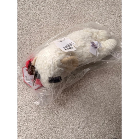 Multipet Other - Multipet Lamb Chop Large Plush Squeaky Dog Toy White Red 48375 NEW